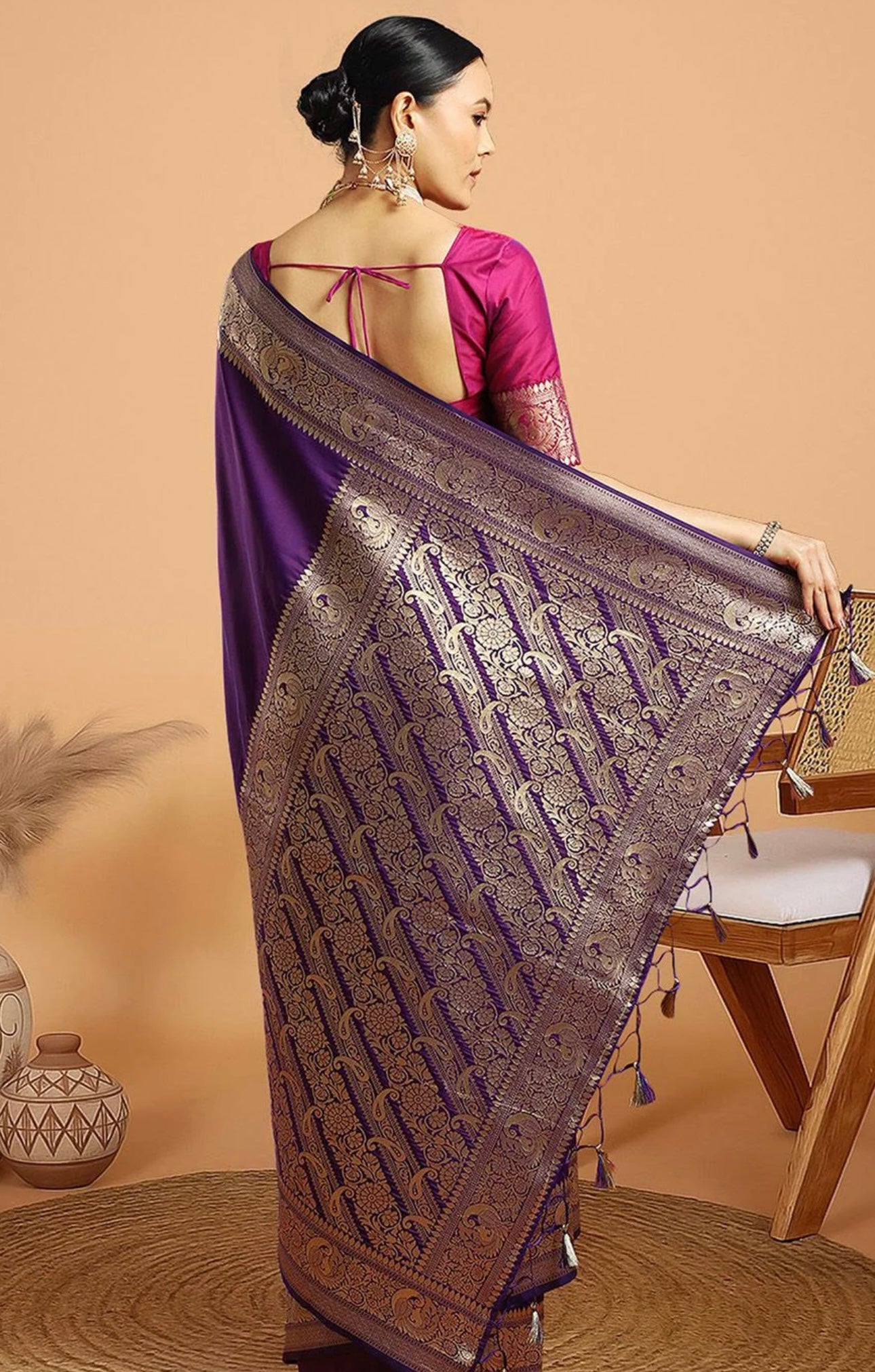 Purple Kanjiwaram Saree