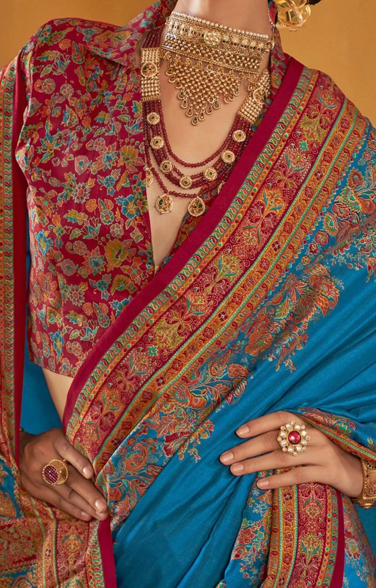 Blue Kani Silk Saree