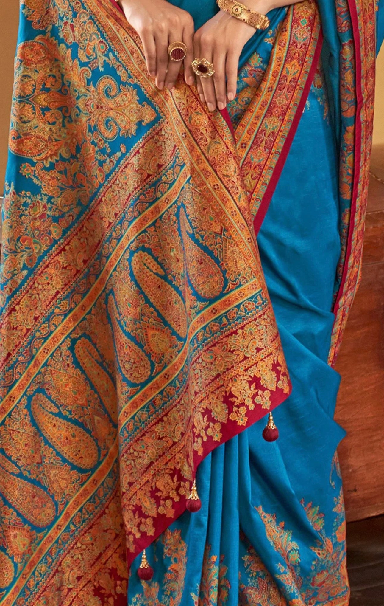 Blue Maroon Patola Saree