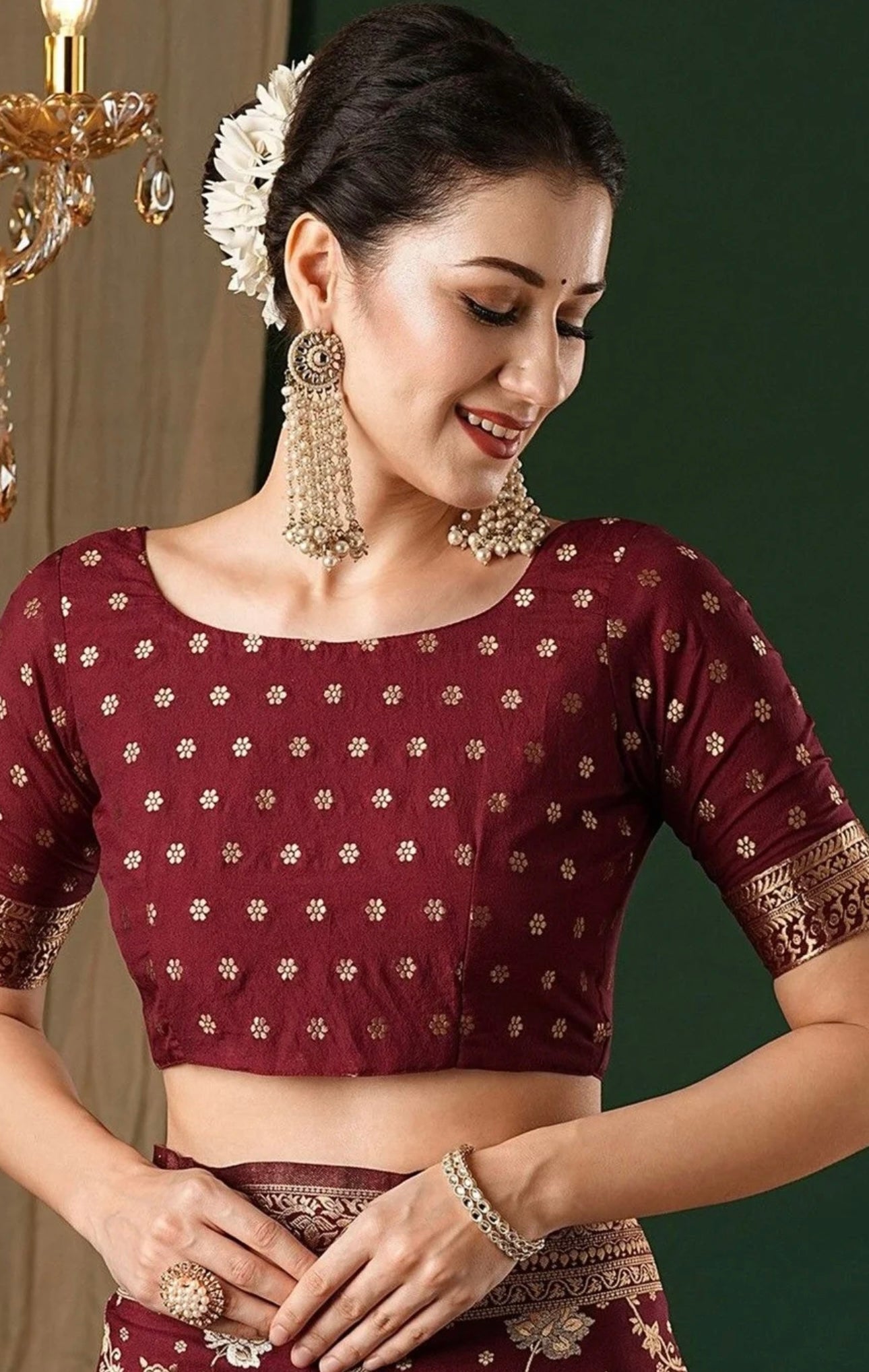 Maroon Jal Kanchiwaram
