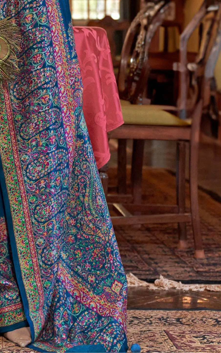 Indigo Kani Silk Saree