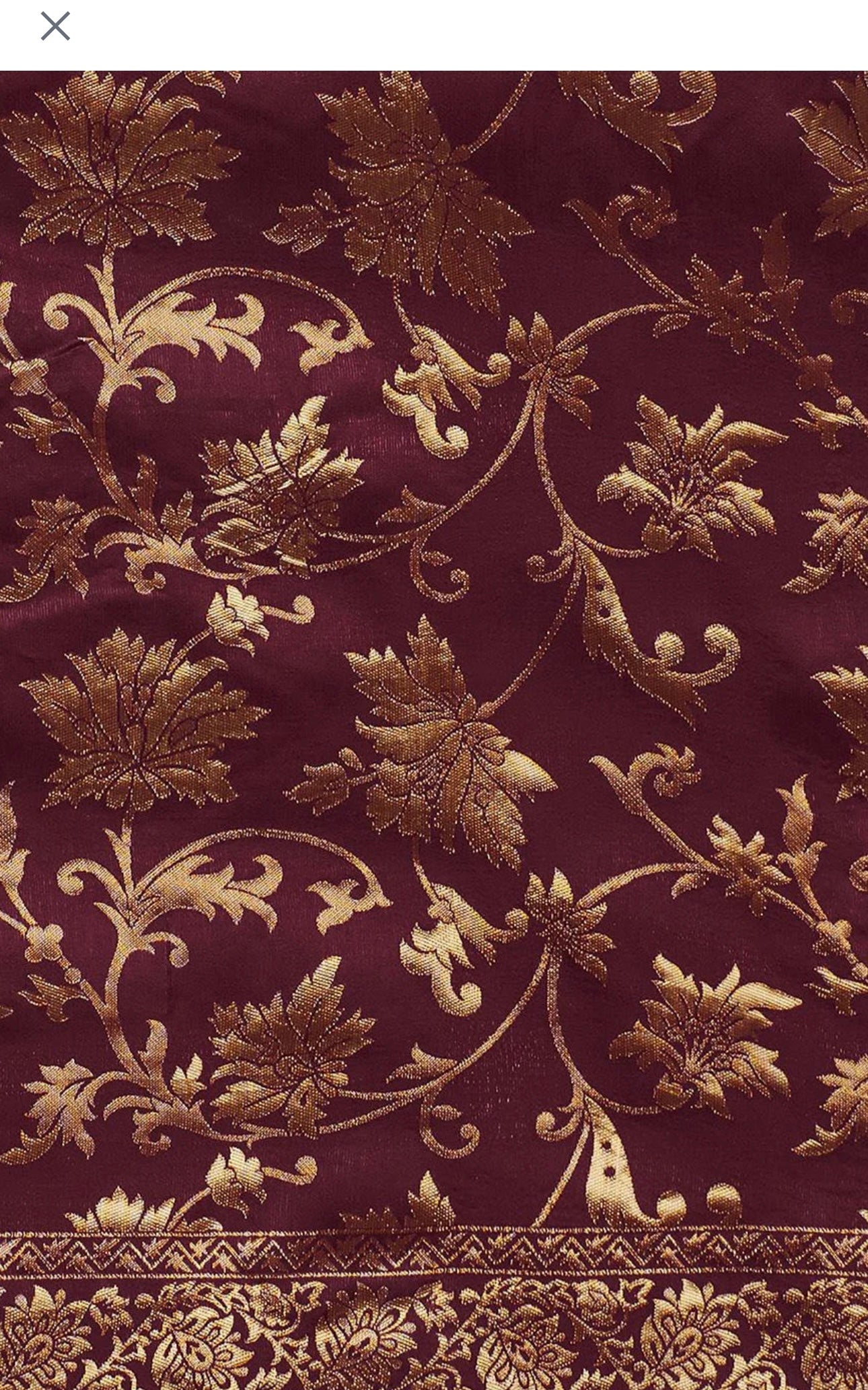 Maroon Jaal Flora Banarasi Saree