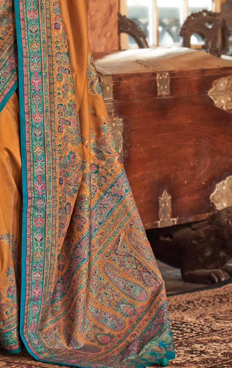 Mustard Kani Silk Saree