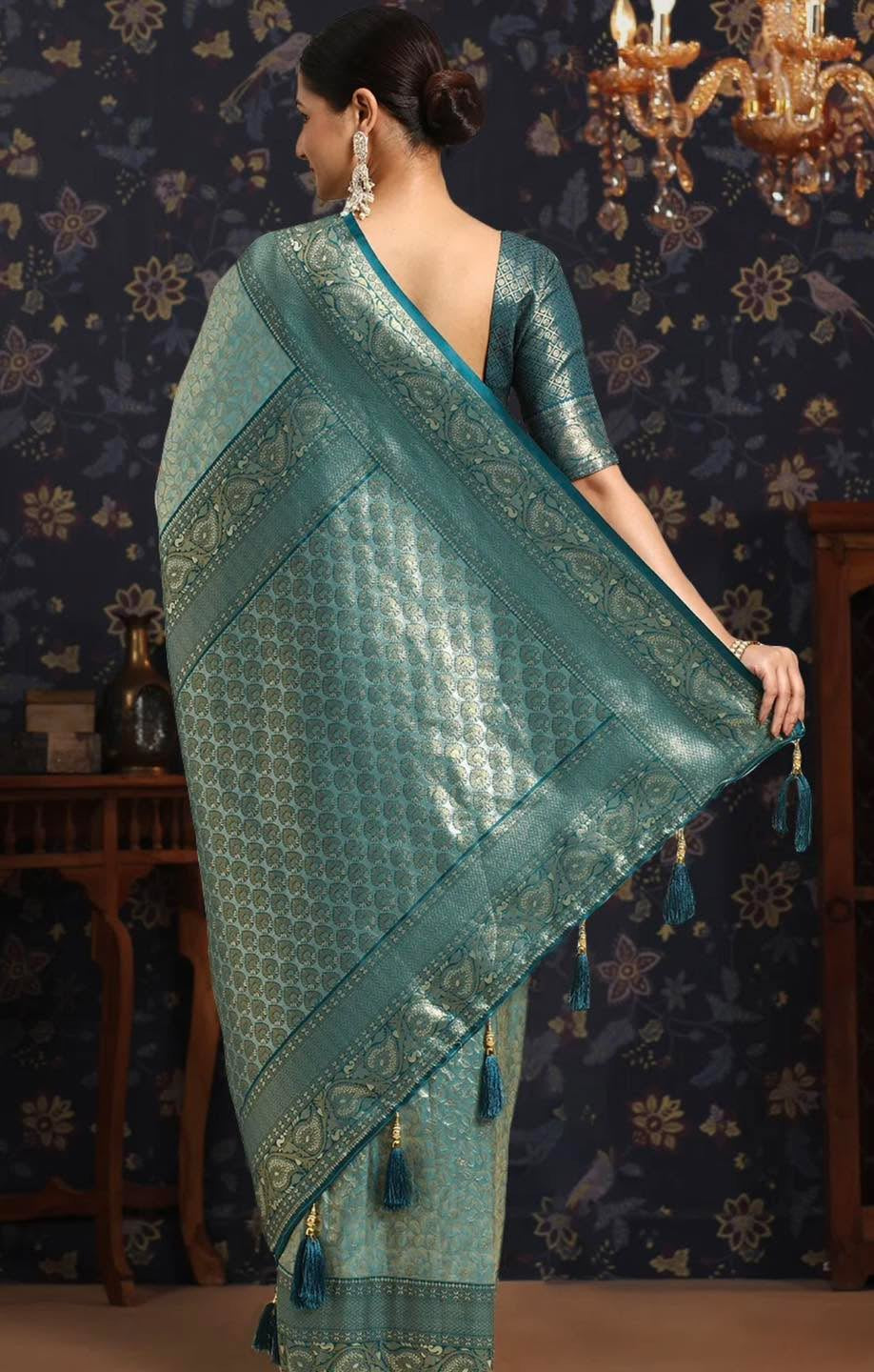 Green & Silver Saree