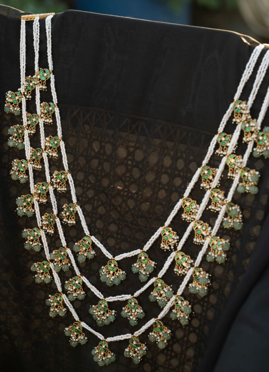 Layered Kundan & Emerald Set