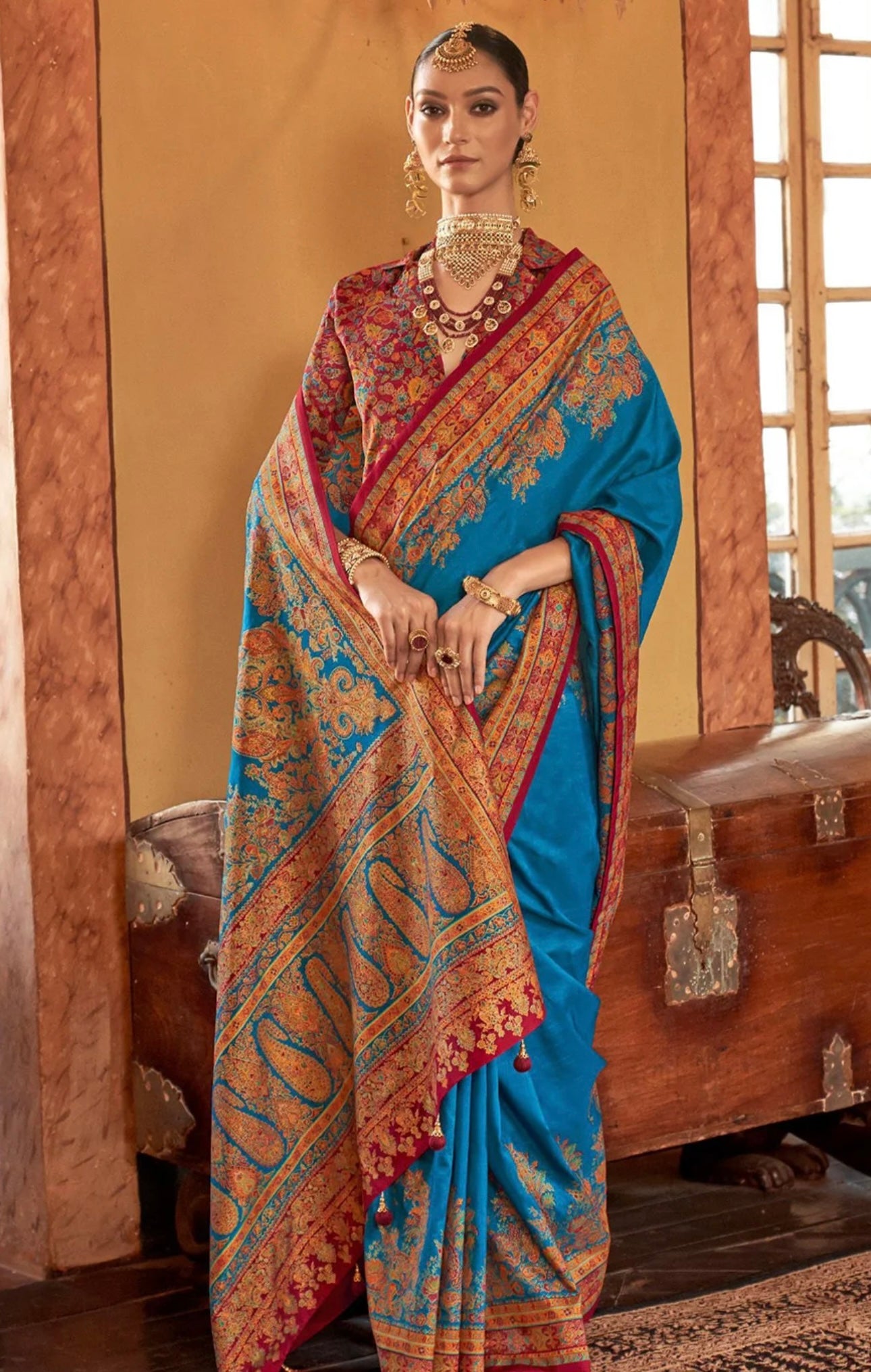 Blue Kani Silk Saree