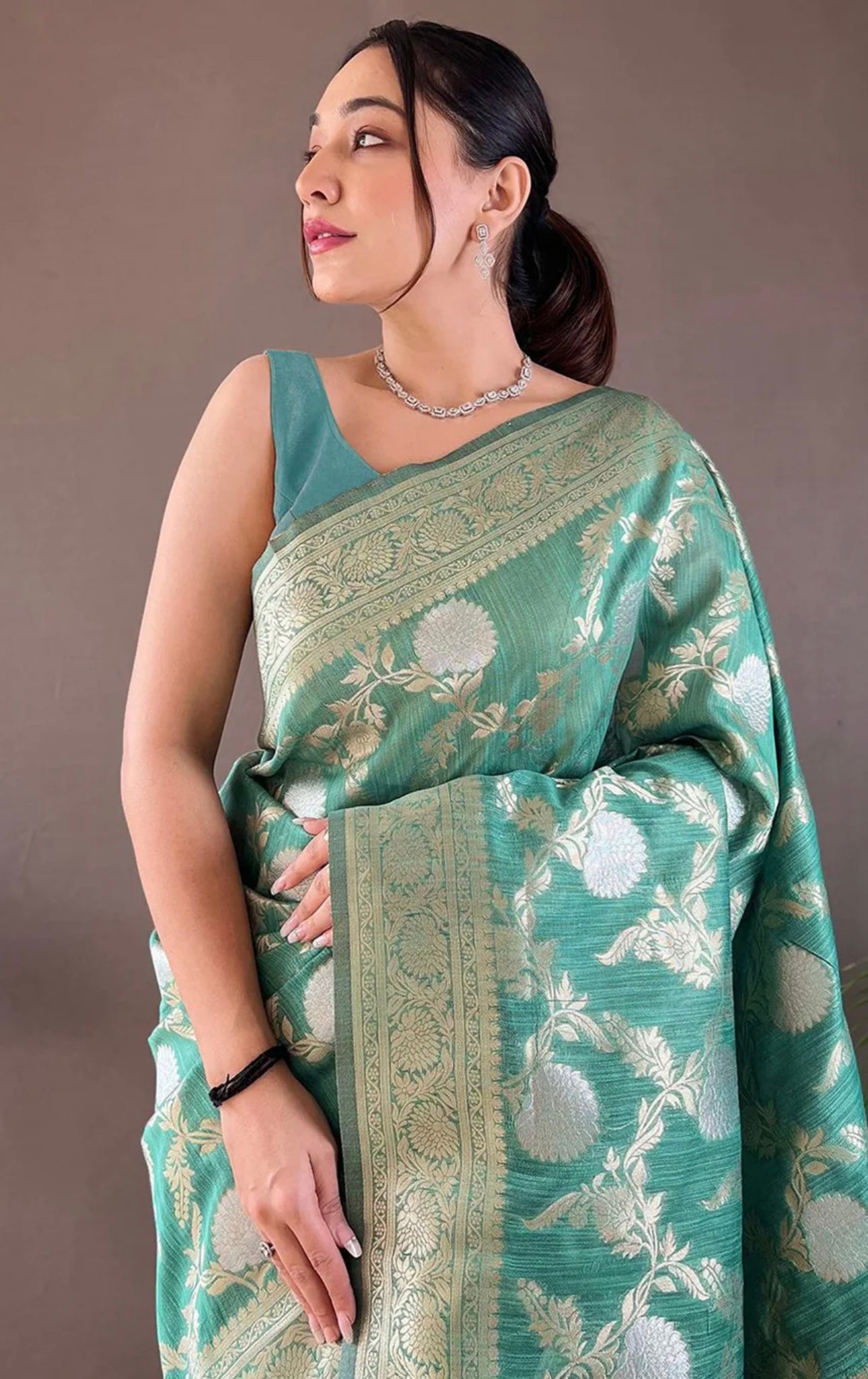 Sea Green Banarasi Saree