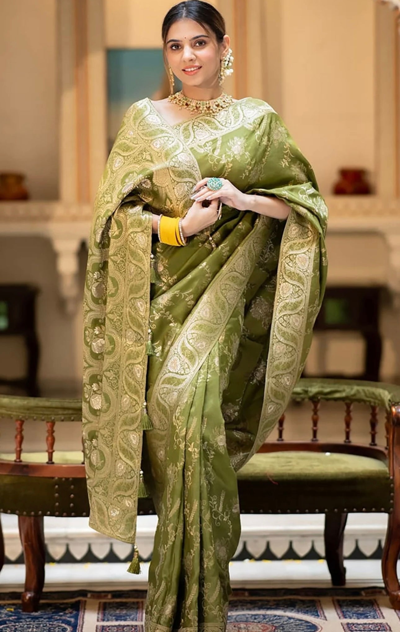 Pastel Green Banarasi