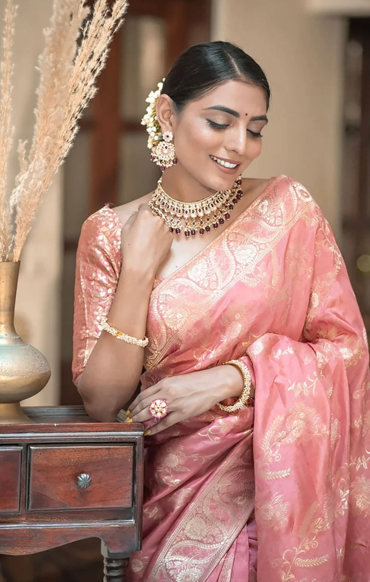 Baby Pink Banarasi