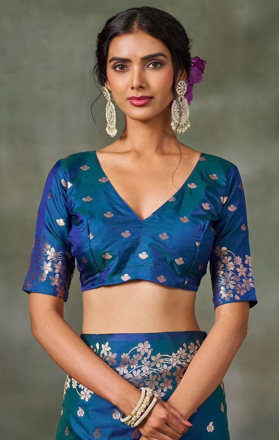 Indigo Banarasi Silk saree