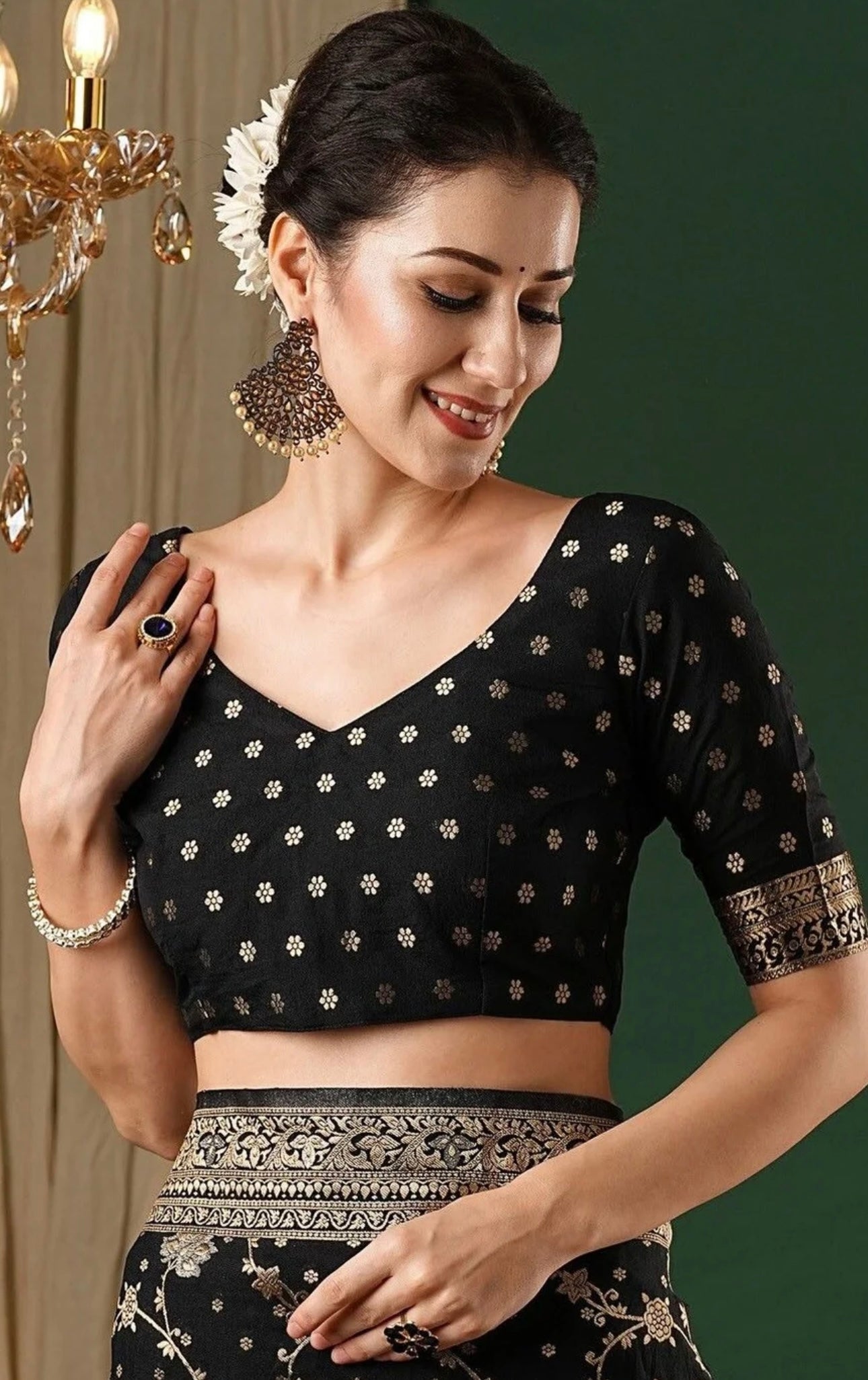 Black Kanchiwaram Saree