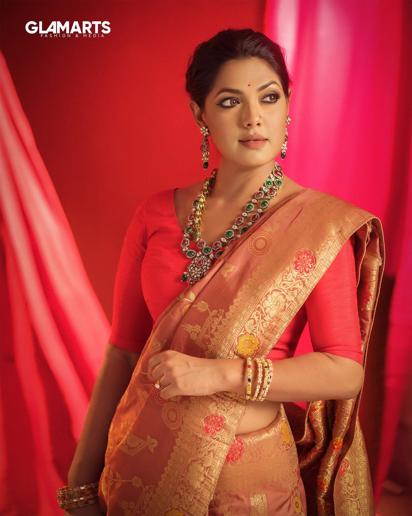 Orange Jamdani Saree