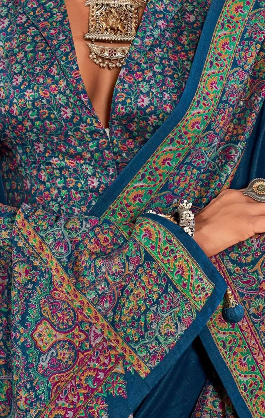 Indigo Kani Silk Saree
