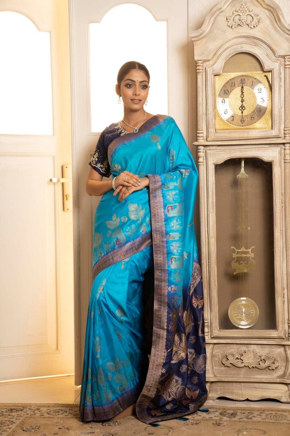 Firoza Blue Katan Silk