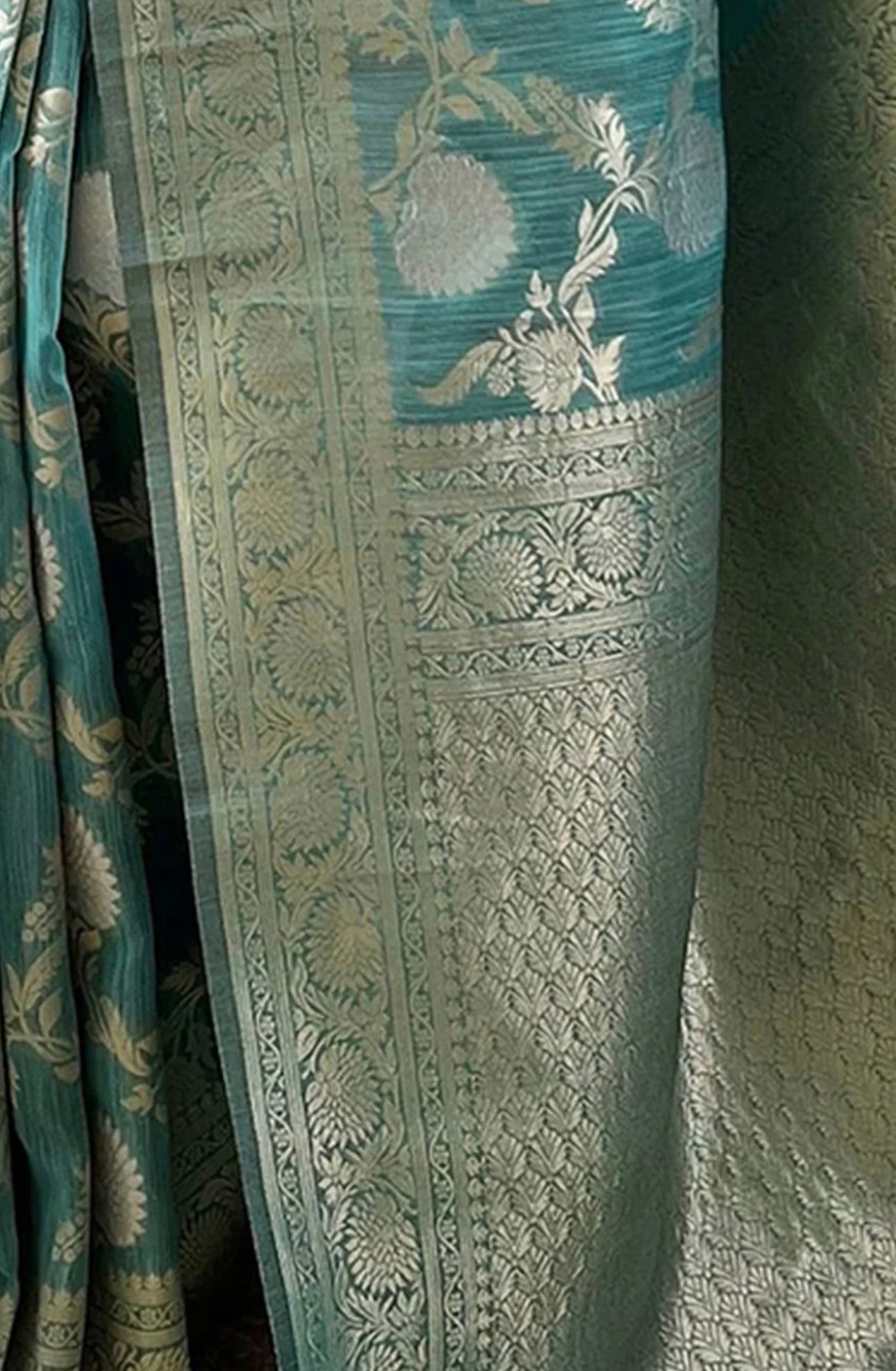 Sea Green Banarasi Saree