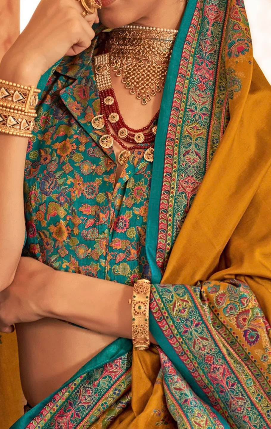 Mustard Kani Silk Saree