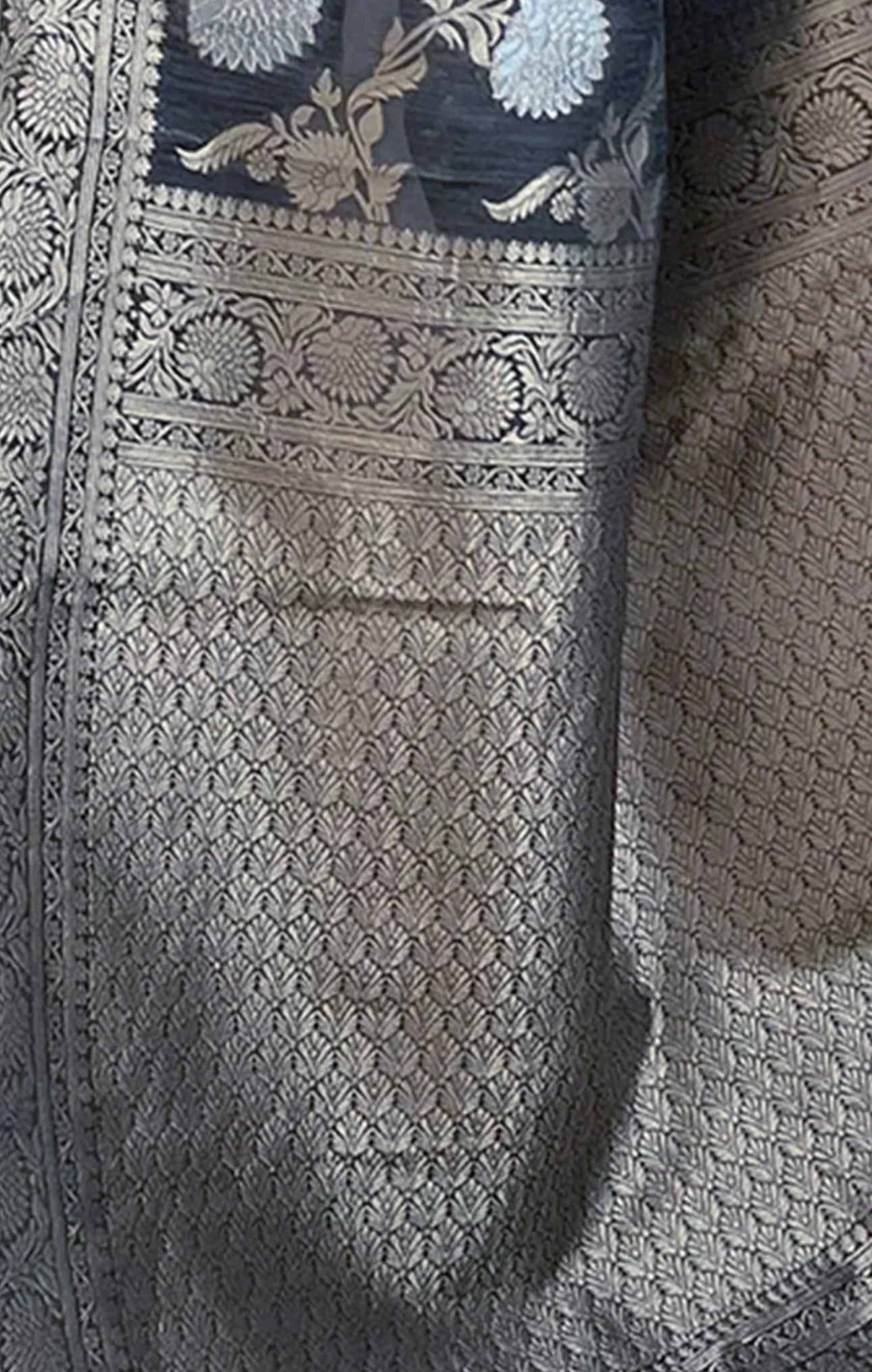 Grey Banarasi Saree