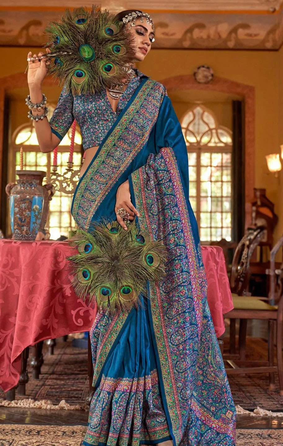 Indigo Kani Silk Saree