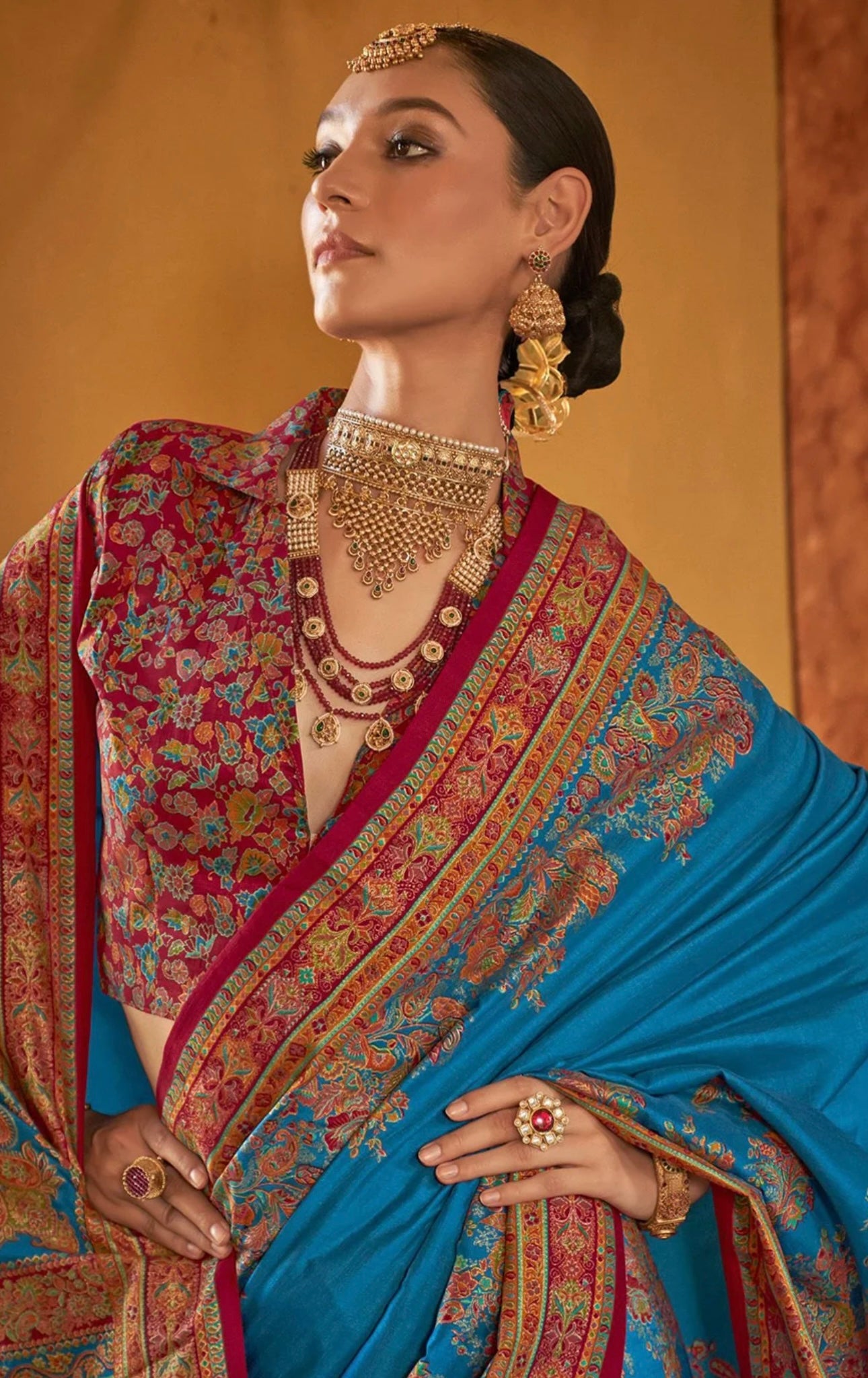 Blue Maroon Patola Saree