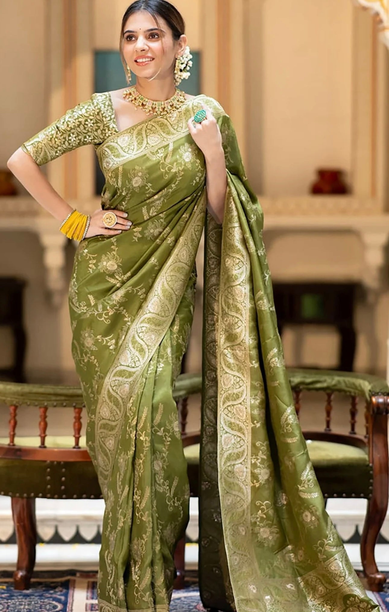 Pastel Green Banarasi
