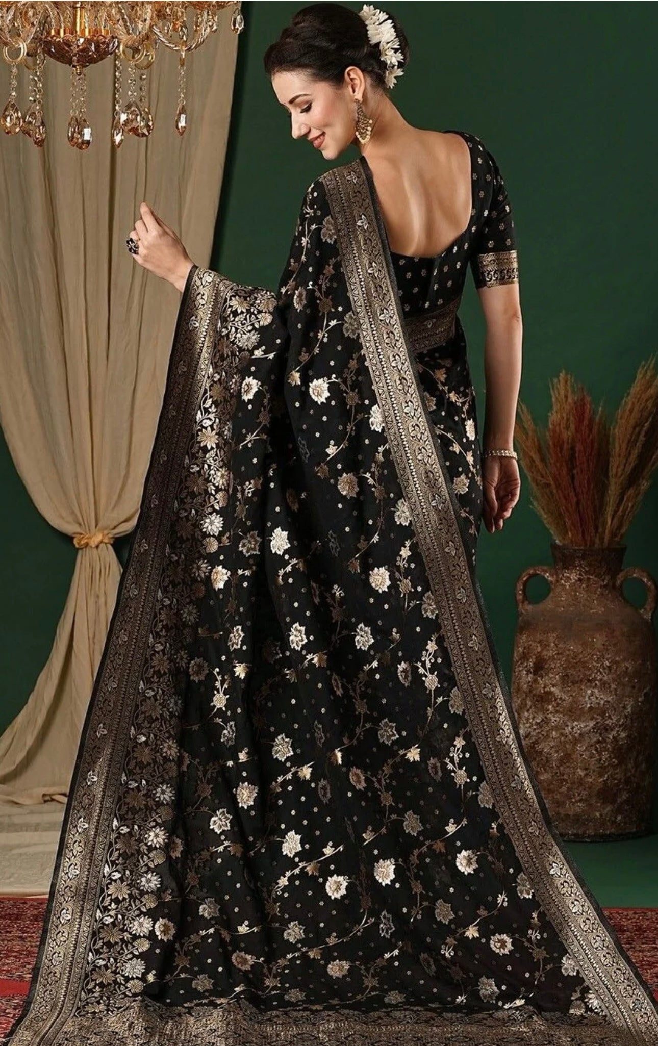 Black Kanchiwaram Saree