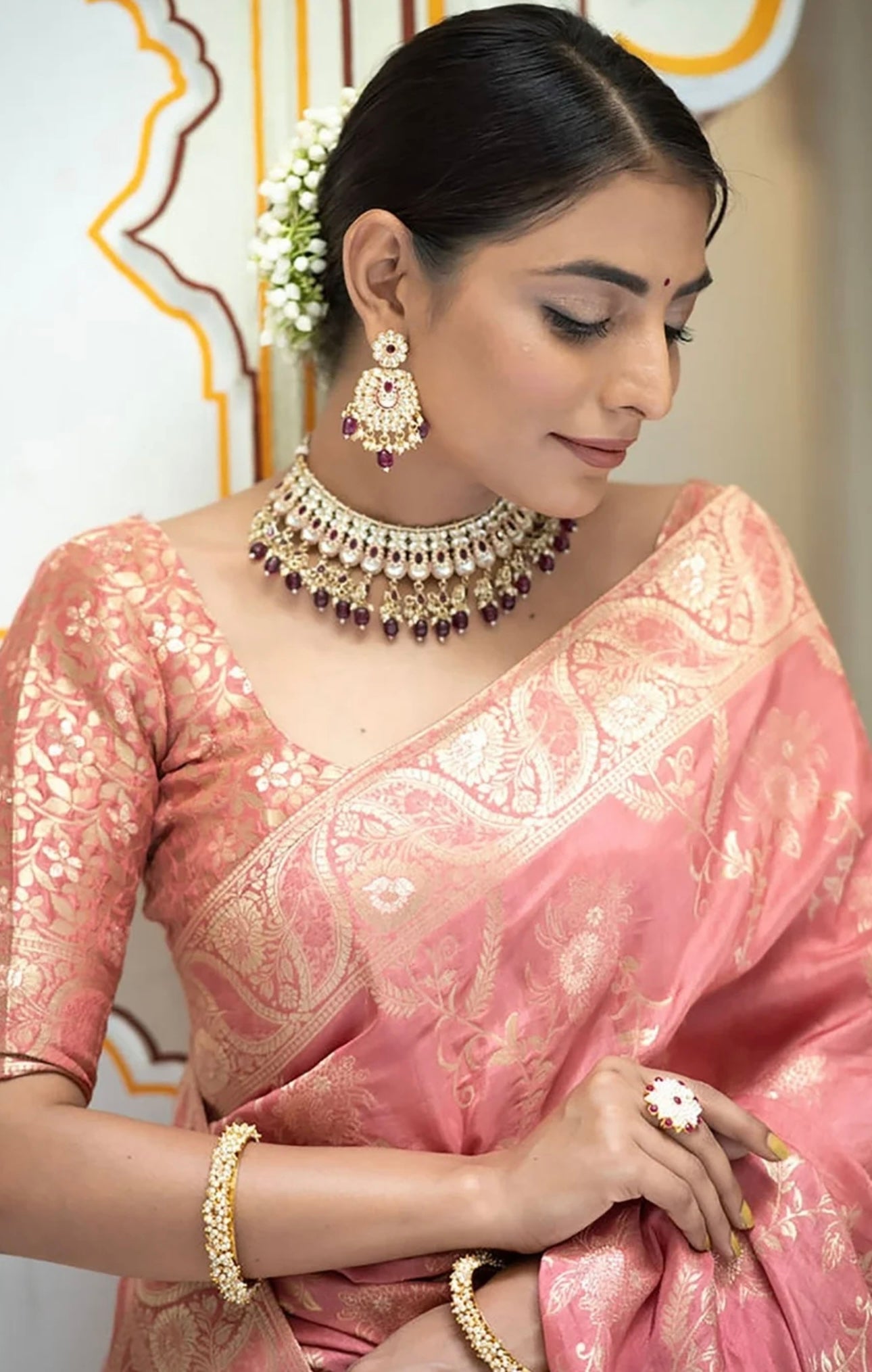 Baby Pink Banarasi