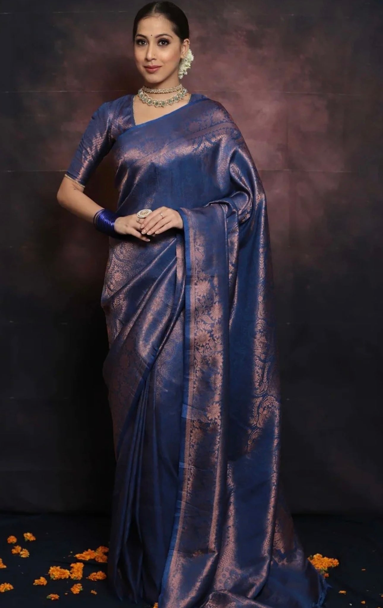 Blue Kanjiwaram Saree