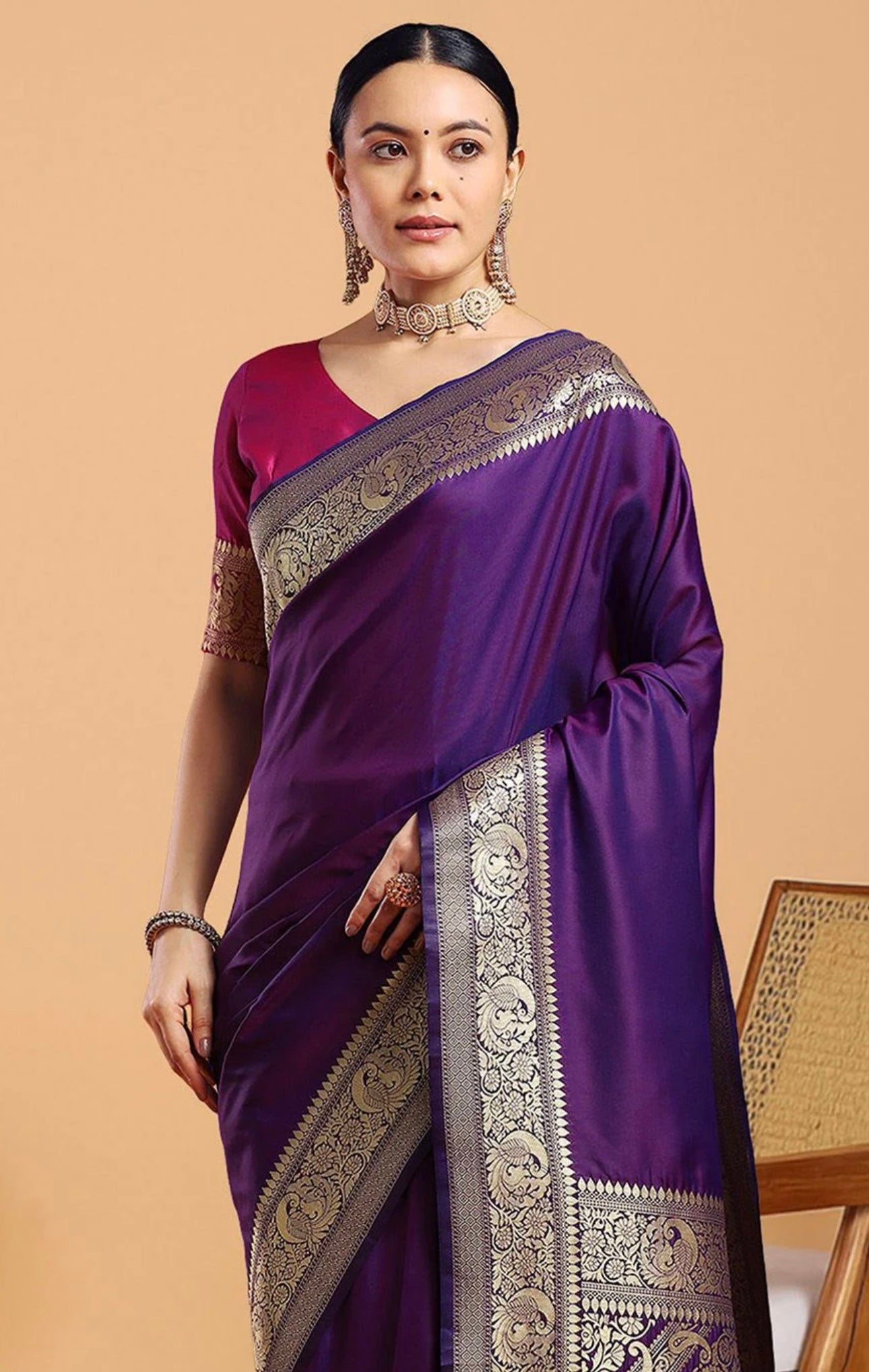 Purple Kanjiwaram Saree