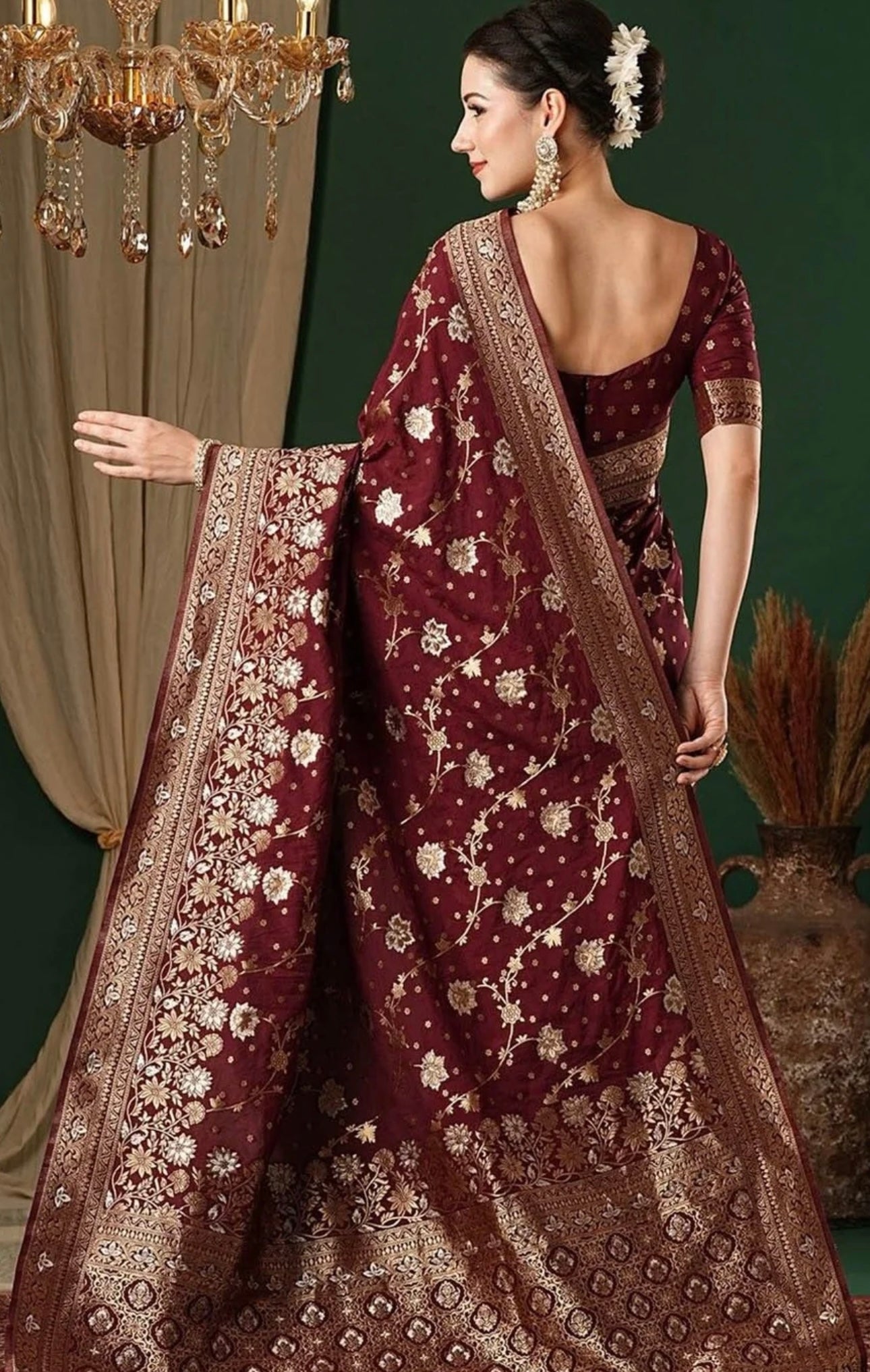 Maroon Jal Kanchiwaram