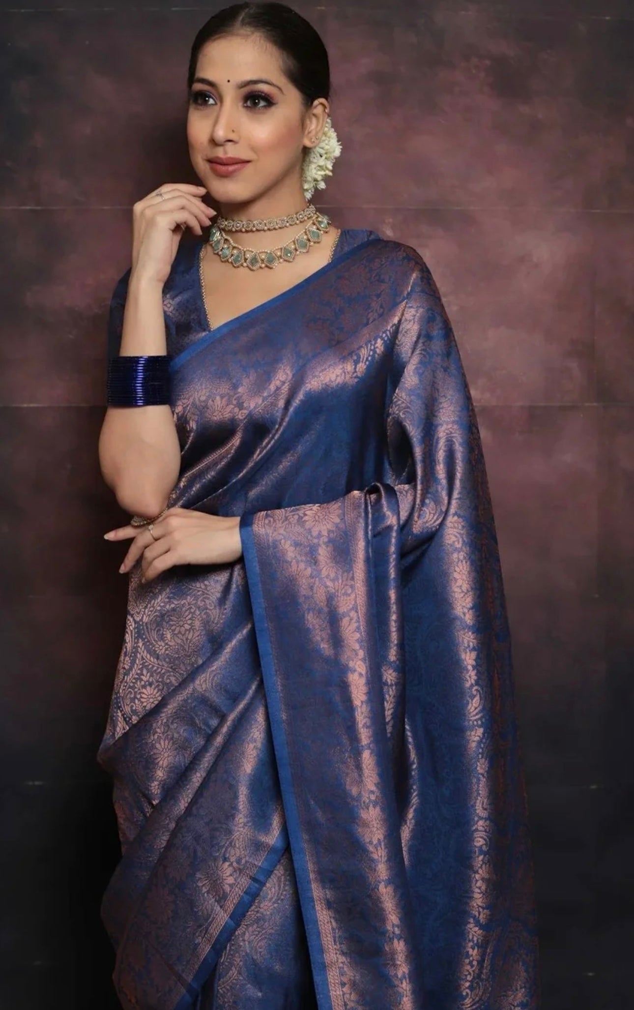 Blue Kanjiwaram Saree