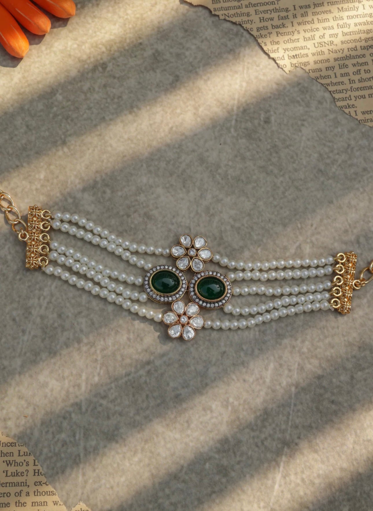 Pearl n kundan bracelet