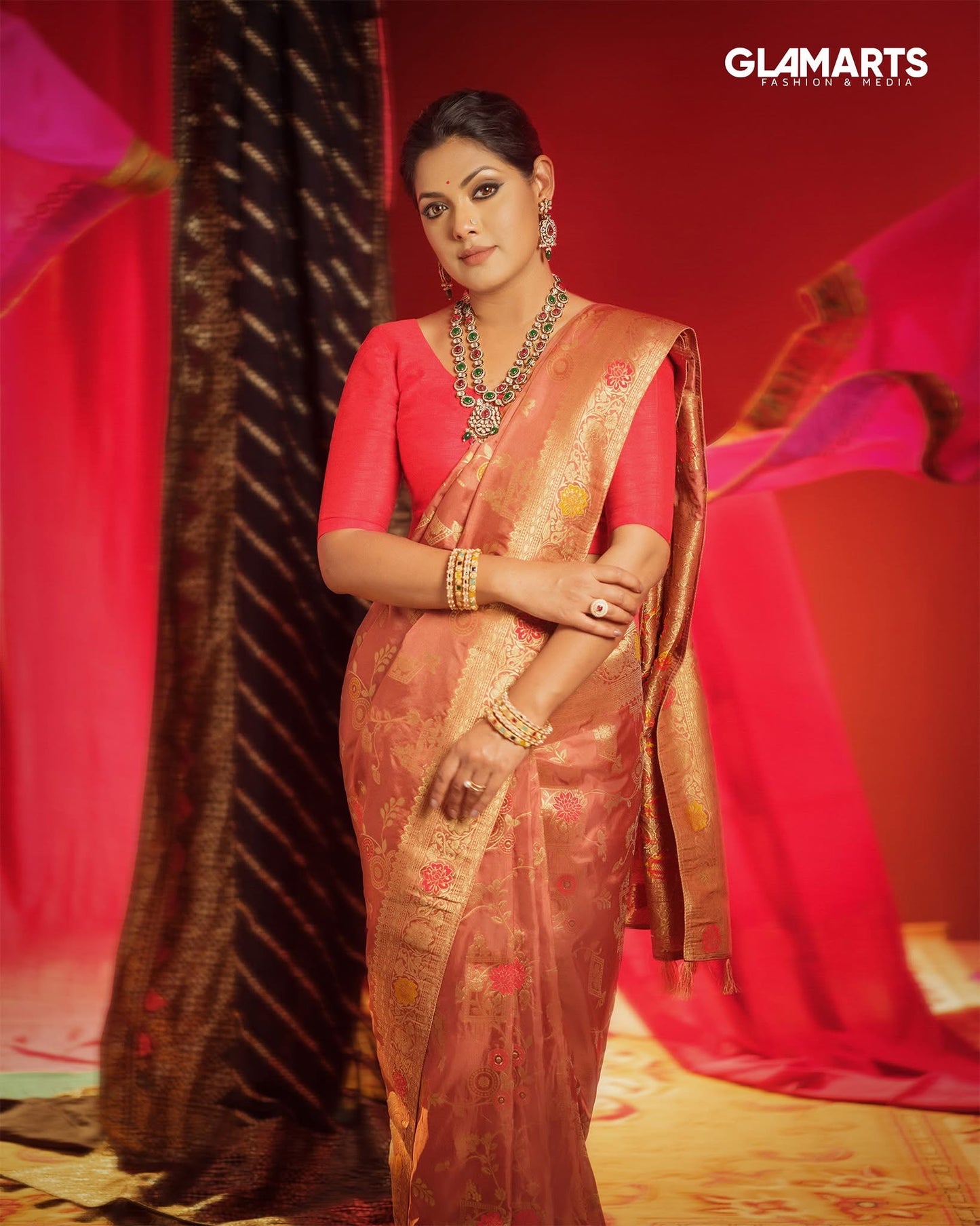 Orange Jamdani Saree