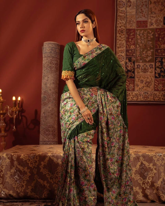 Floral Georgette Saree