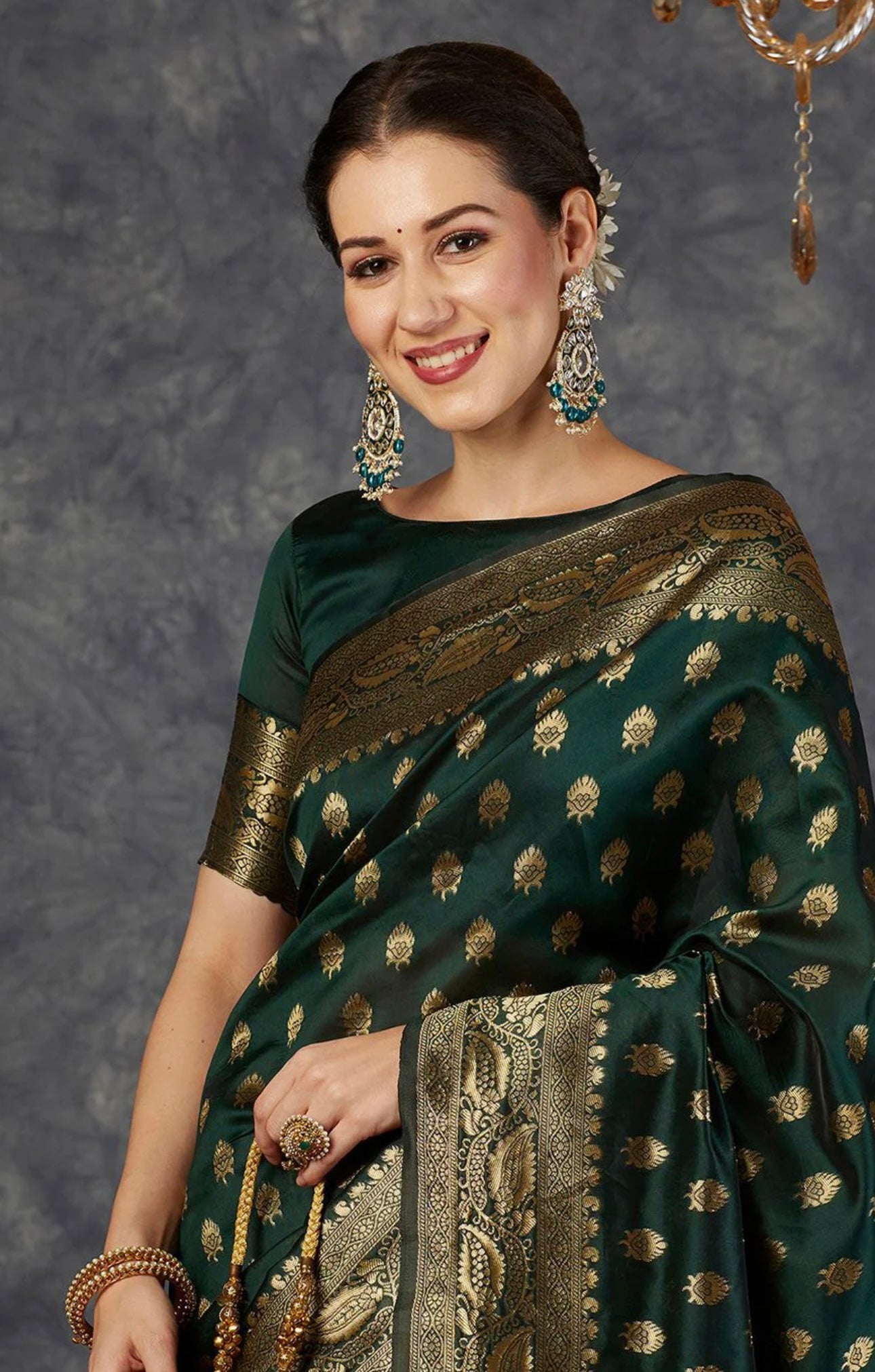 Dark Green Kanjiwaram Saree