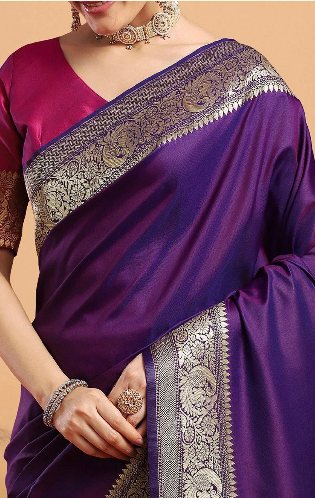 Purple Kanjiwaram Saree